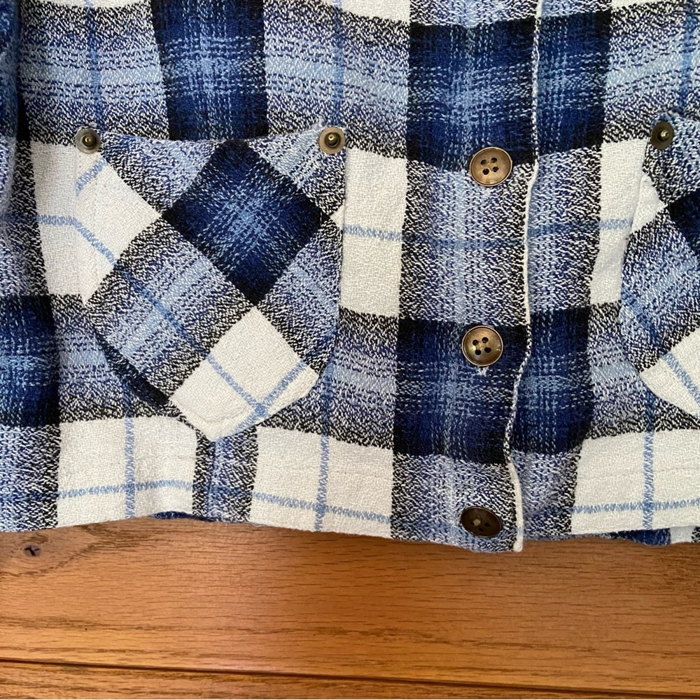 Vintage 90s Angelique button front plaid crop top - Picture 2 of 6